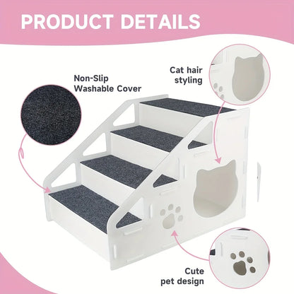 Portable Pet Stairs for Dogs & Cats – 3 or 4 Step Climbing Ramp for Beds, Sofas & Cars