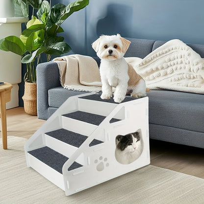 Portable Pet Stairs for Dogs & Cats – 3 or 4 Step Climbing Ramp for Beds, Sofas & Cars