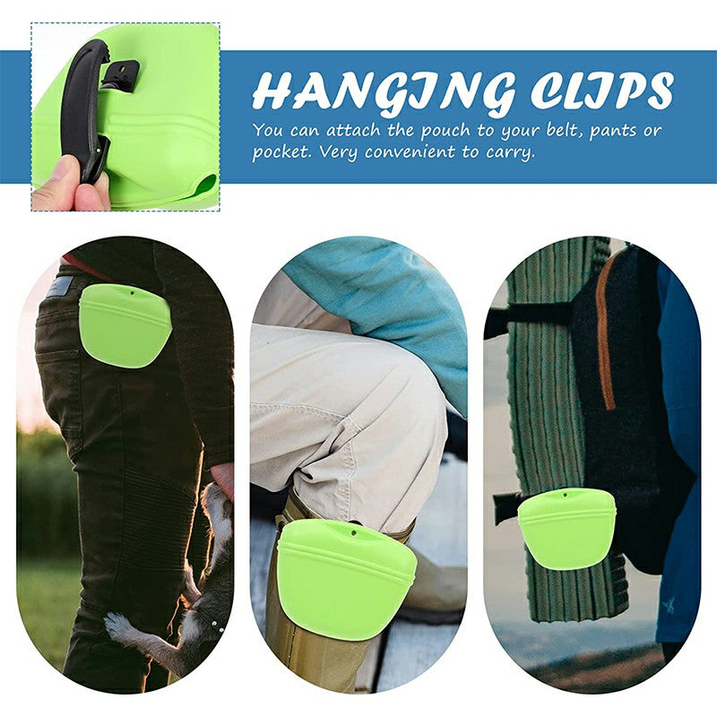 Magnetic Silicone Dog Treat Pouch – Hands-Free Training & Walk Companion (Multiple Colors)
